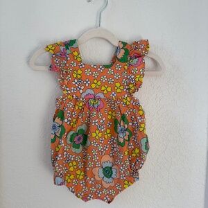 Stella McCartney Vibrant Orange Floral Onesie